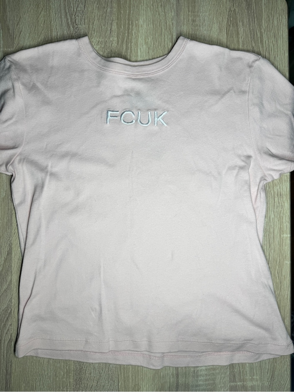 French Connection Light Pink Crew Neck Tee Size XL